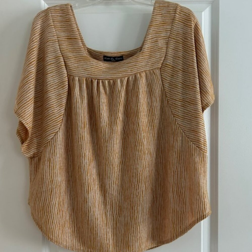 Kim & Cami Women's Striped Casual Shirt, Size Large